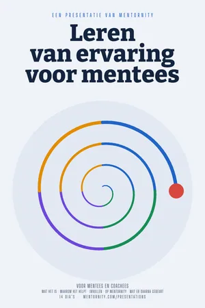 Afbeelding in filmposterstijl voor de presentatie Leren van ervaring voor mentees