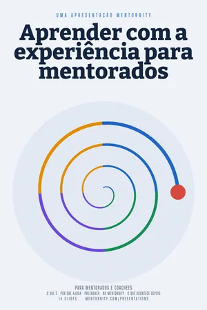 Imagem no estilo de pôster de cinema para a apresentação Aprender com a experiência para mentorados