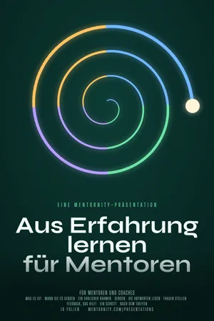 Bild im Stil eines Filmplakats zur Präsentation Aus Erfahrung lernen für Mentoren