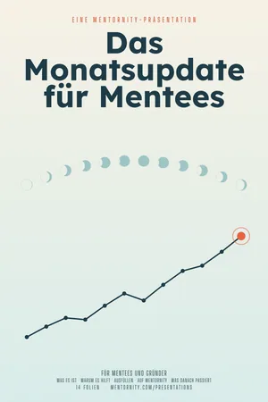 Bild im Stil eines Filmplakats zur Präsentation Das Monatsupdate für Mentees