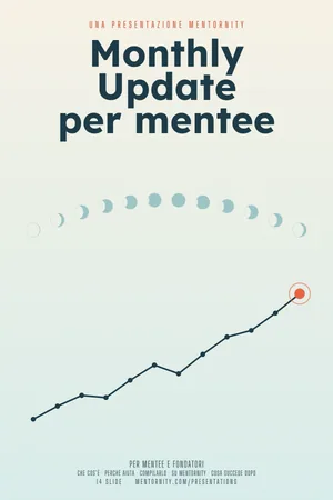 Immagine in stile locandina per la presentazione Monthly Update per mentee