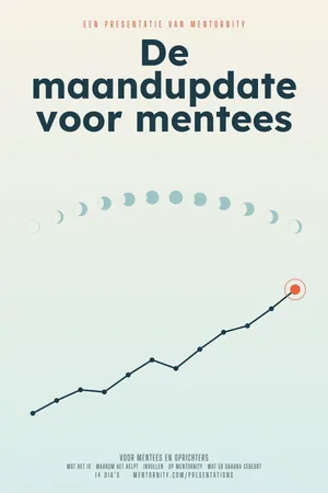 Afbeelding in filmposterstijl voor de presentatie De maandupdate voor mentees