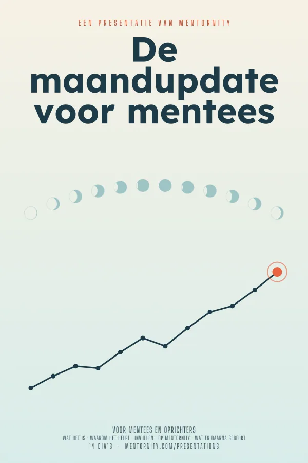 Filmposter voor de presentatie De maandupdate voor mentees
