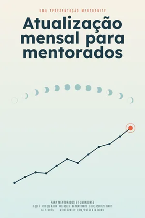 Imagem no estilo de pôster de cinema para a apresentação Atualização mensal para mentorados