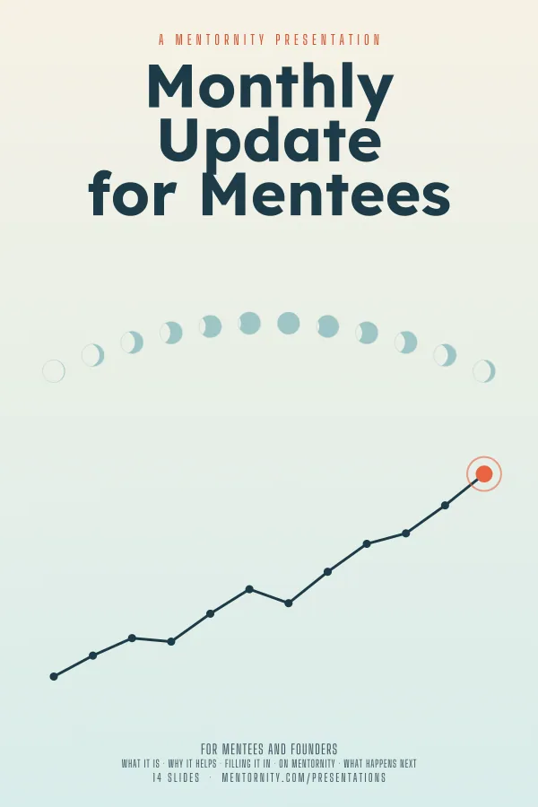 Film-style poster for the Monthly Update for Mentees presentation