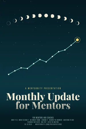 Film poster style image for the Monthly Update for Mentors presentation