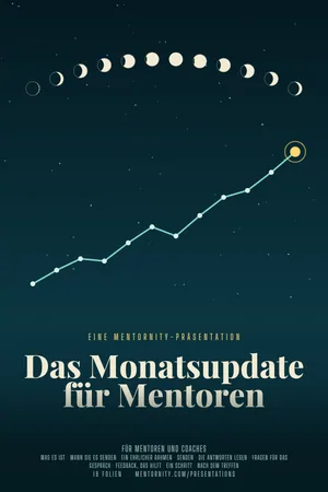Bild im Stil eines Filmplakats zur Präsentation Das Monatsupdate für Mentoren