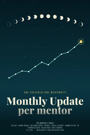 Immagine in stile locandina per la presentazione Monthly Update per mentor