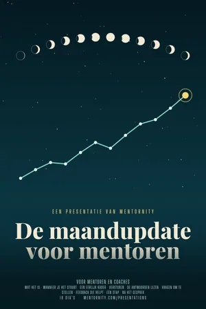 Afbeelding in filmposterstijl voor de presentatie De maandupdate voor mentoren
