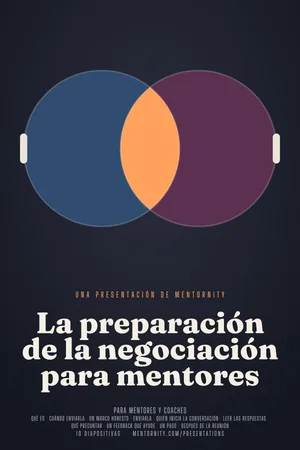 Imagen estilo póster de cine para la presentación La preparación de la negociación para mentores
