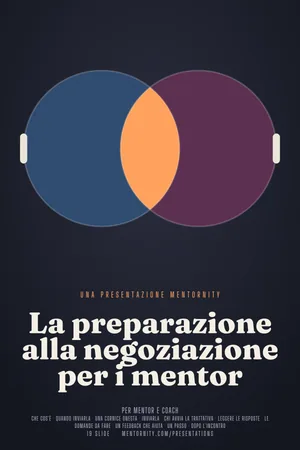 Immagine in stile locandina per la presentazione La preparazione alla negoziazione per i mentor
