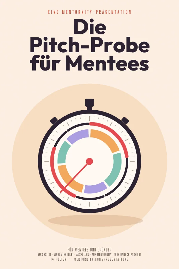 Filmplakat zur Präsentation Die Pitch-Probe für Mentees