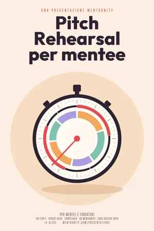 Immagine in stile locandina per la presentazione Pitch Rehearsal per mentee