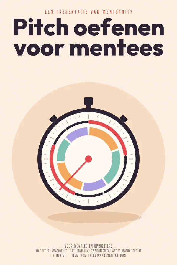 Filmposter voor de presentatie Pitch oefenen voor mentees