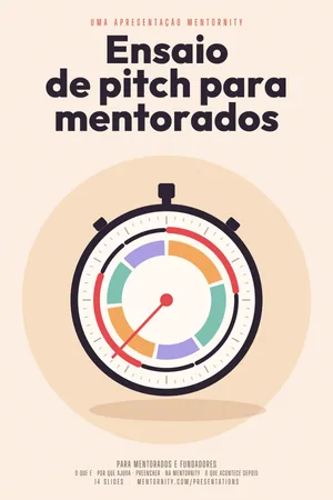 Imagem no estilo de pôster de cinema para a apresentação Ensaio de pitch para mentorados