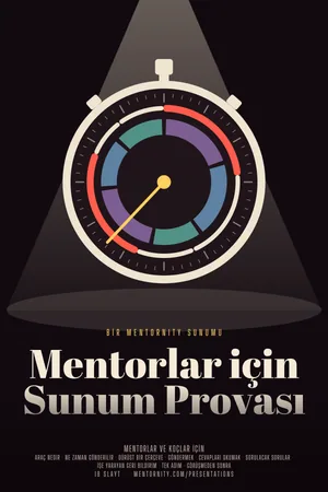 Mentorlar için Sunum Provası sunumu için film afişi tarzında görsel