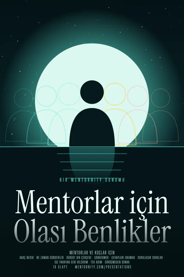 Mentorlar için Olası Benlikler sunumu için film afişi tarzında görsel