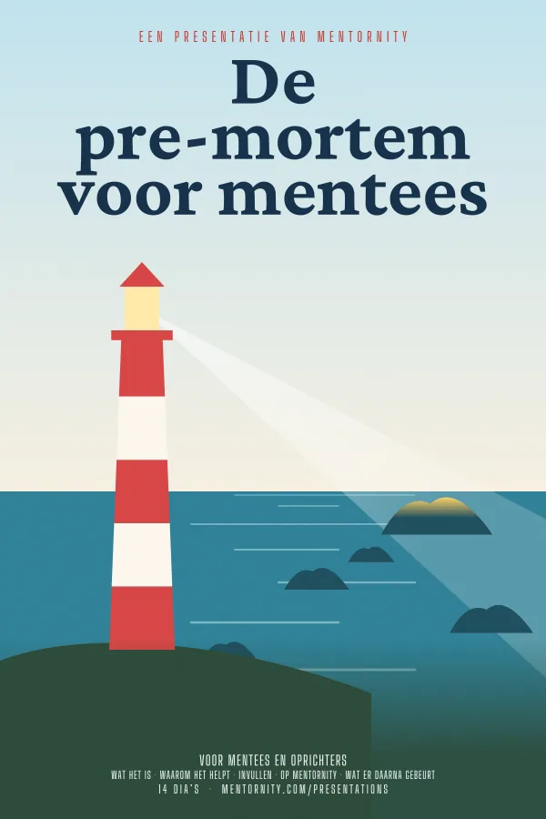 Filmposter voor de presentatie De pre-mortem voor mentees