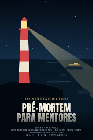 Imagem no estilo de pôster de cinema para a apresentação Pré-mortem para mentores