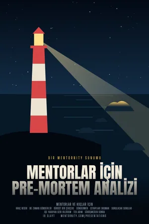 Mentorlar için Pre-mortem Analizi sunumu için film afişi tarzında görsel