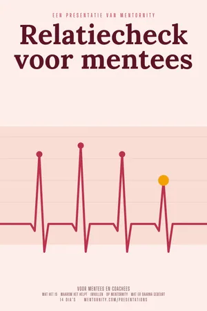 Afbeelding in filmposterstijl voor de presentatie Relatiecheck voor mentees