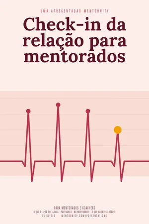 Imagem no estilo de pôster de cinema para a apresentação Check-in da relação para mentorados