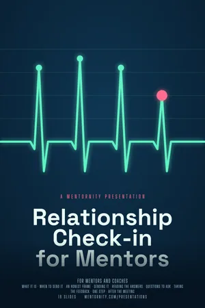 Film poster style image for the Relationship Check-in for Mentors presentation