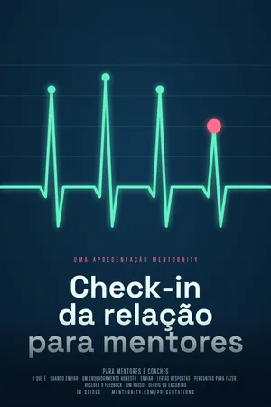 Imagem no estilo de pôster de cinema para a apresentação Check-in da relação para mentores