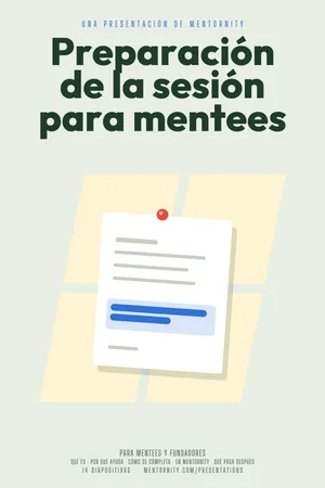 Imagen estilo póster de cine para la presentación Preparación de la sesión para mentees