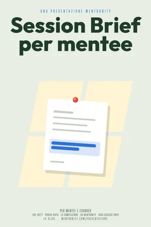 Immagine in stile locandina per la presentazione Session Brief per mentee