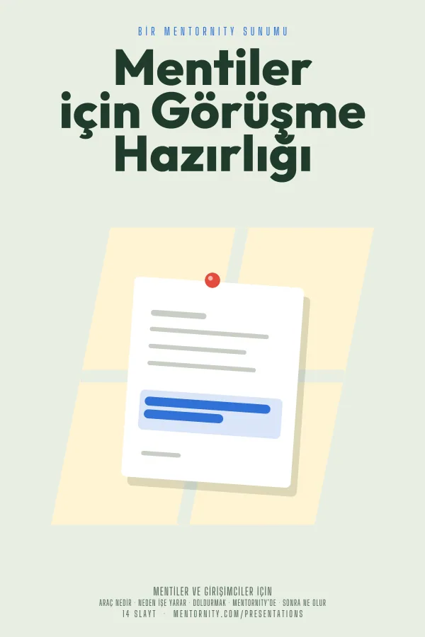 Mentiler için Görüşme Hazırlığı sunumu için film afişi tarzında görsel