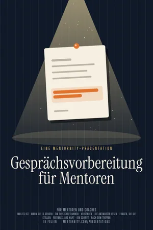 Bild im Stil eines Filmplakats zur Präsentation Gesprächsvorbereitung für Mentoren
