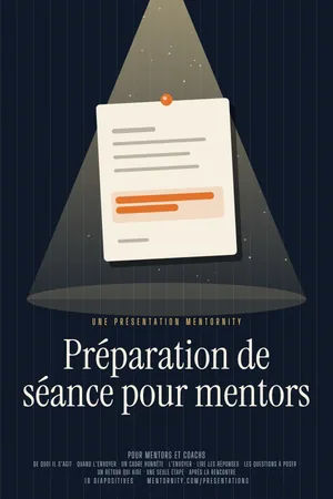 Image style affiche de film pour la présentation Préparation de séance pour mentors