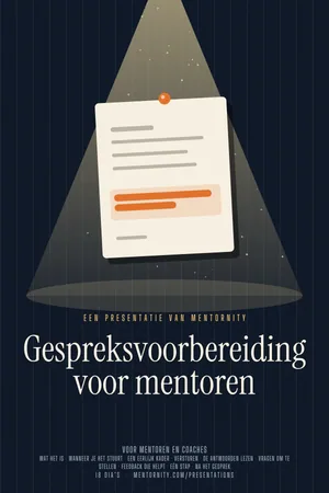 Afbeelding in filmposterstijl voor de presentatie Gespreksvoorbereiding voor mentoren