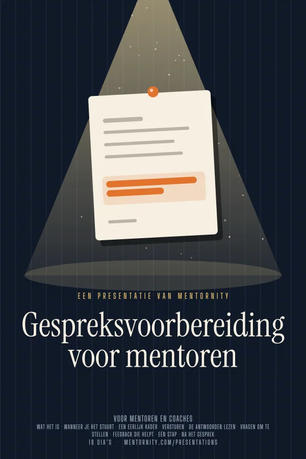 Filmposter voor de presentatie Gespreksvoorbereiding voor mentoren