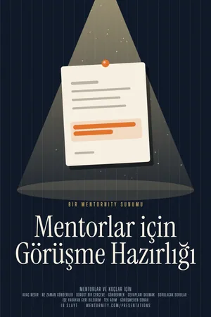 Mentorlar için Görüşme Hazırlığı sunumu için film afişi tarzında görsel