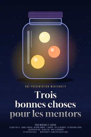 Image style affiche de film pour la présentation Trois bonnes choses pour les mentors