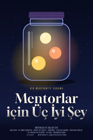 Mentorlar için Üç İyi Şey sunumu için film afişi tarzında görsel
