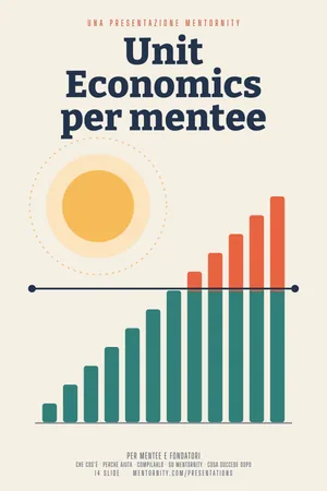Immagine in stile locandina per la presentazione Unit Economics per mentee