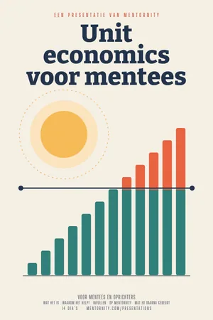 Afbeelding in filmposterstijl voor de presentatie Unit economics voor mentees
