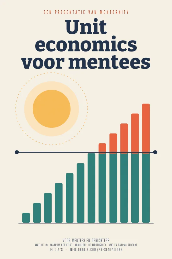 Filmposter voor de presentatie Unit economics voor mentees