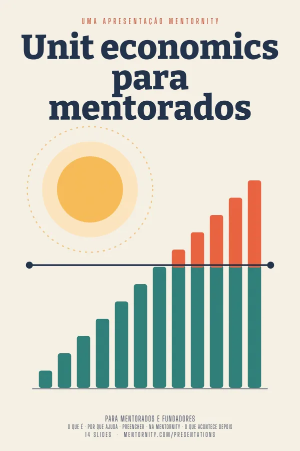 Pôster em estilo de cinema da apresentação Unit economics para mentorados