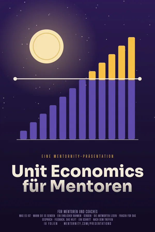Filmplakat zur Präsentation Unit Economics für Mentoren