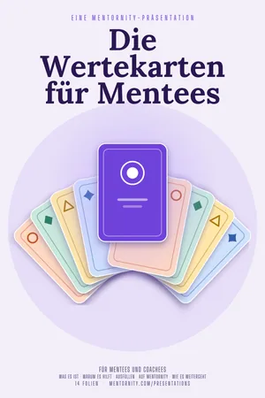 Bild im Stil eines Filmplakats zur Präsentation Die Wertekarten für Mentees