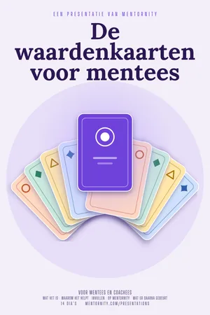 Afbeelding in filmposterstijl voor de presentatie De waardenkaarten voor mentees