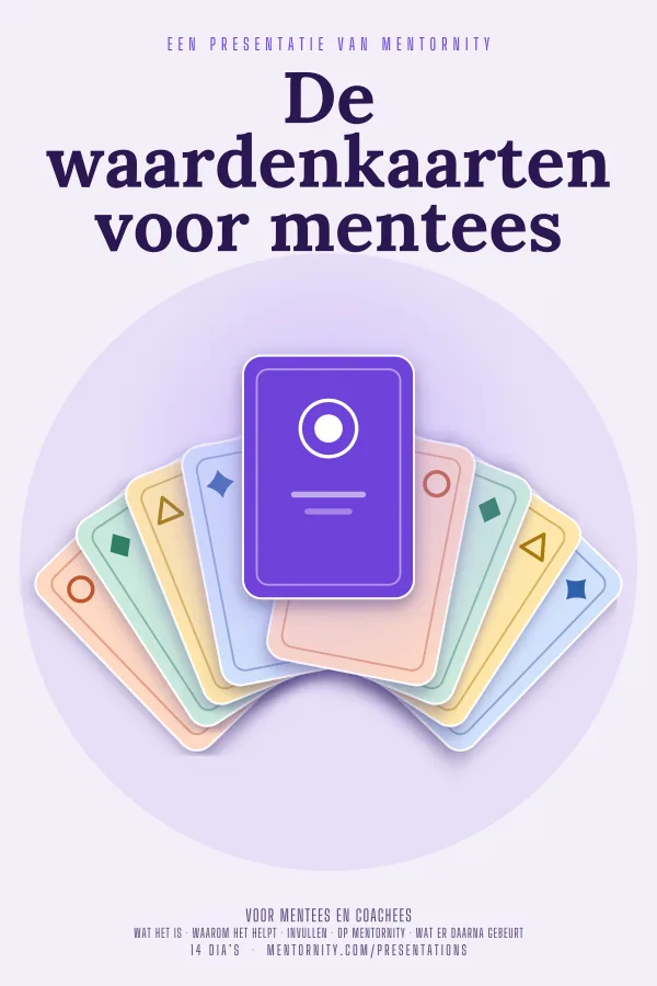 Filmposter voor de presentatie De waardenkaarten voor mentees