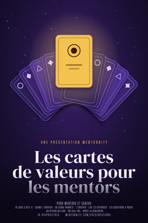 Image style affiche de film pour la présentation Les cartes de valeurs pour les mentors