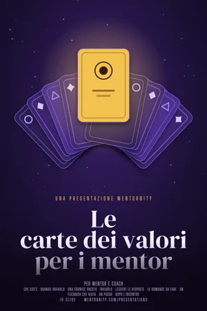 Immagine in stile locandina per la presentazione Le carte dei valori per i mentor