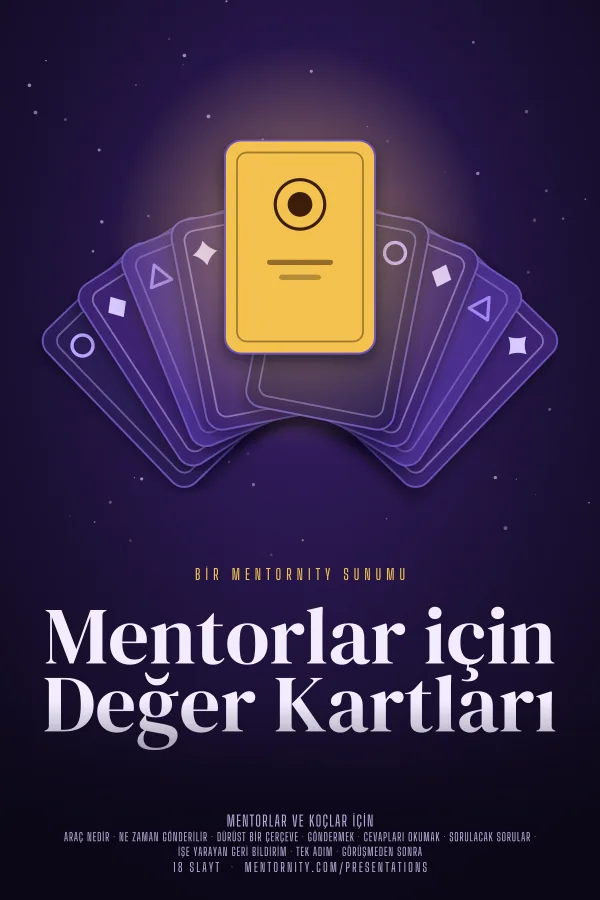 Mentorlar için Değer Kartları sunumu için film afişi tarzında görsel