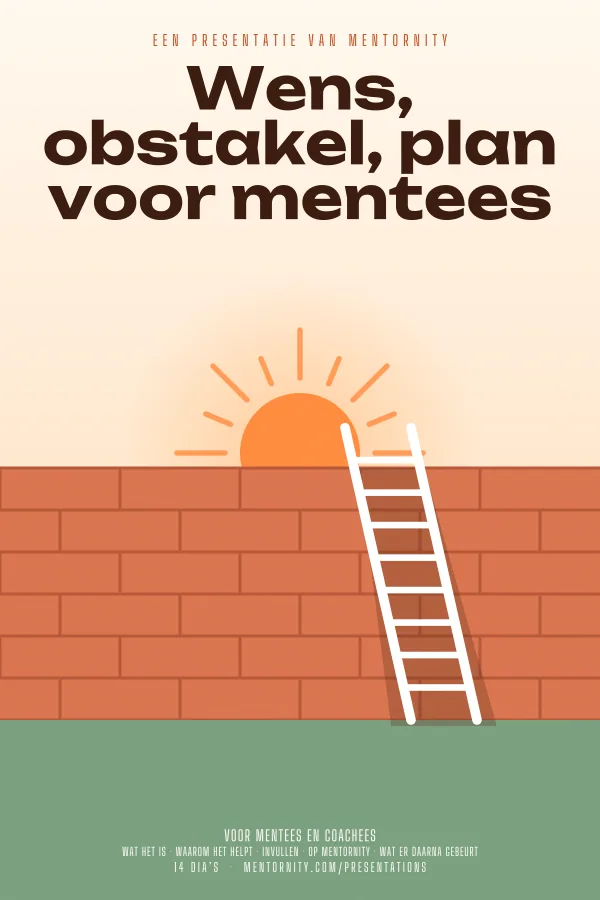Filmposter voor de presentatie Wens, obstakel, plan voor mentees